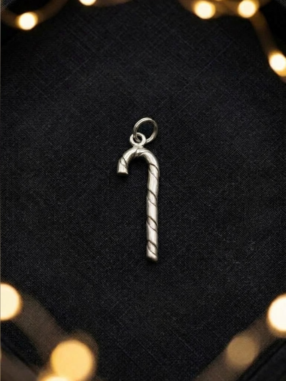 Sterling Silver Candy Cane Charm Pendant